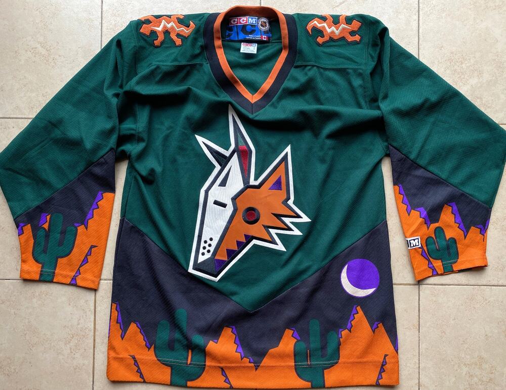Phoenix Coyotes 90s CCM Air-Knit jersey PEYOTE Desert Alt M Arizona NHL vintage